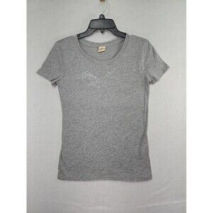 Y2K Hollister Grey T-Shirt Rhinestone Seagull Logo Women's Medium Bling Glam